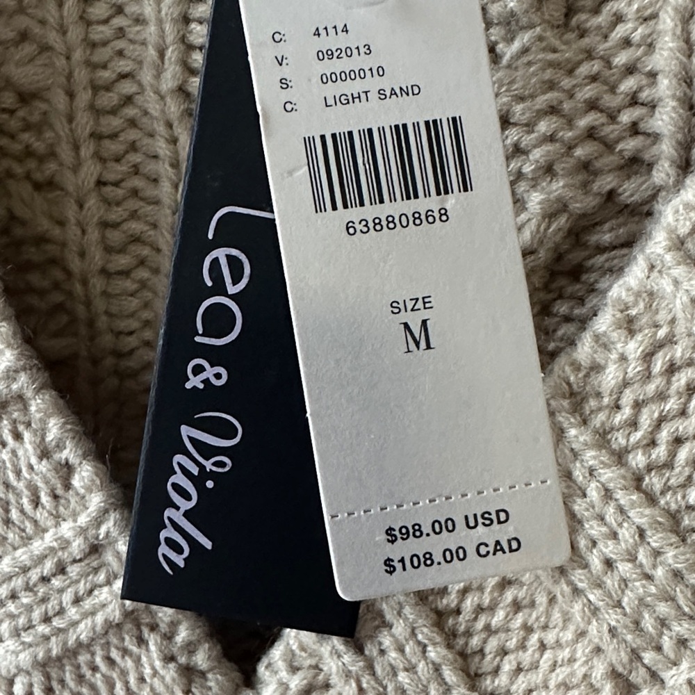 Cable Knit Camel Sweater Vest NWT size M - Picture 2 of 12